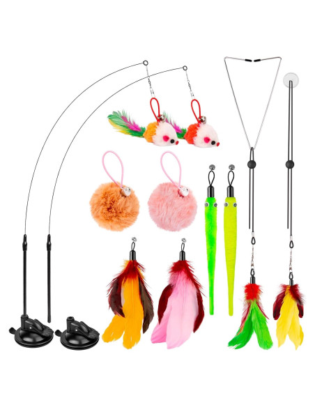 Juguetes Interactivos para Gatos HOSFROLL 3 en 1 con Ventosas