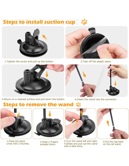 Juguetes Interactivos para Gatos HOSFROLL 3 en 1 con Ventosas