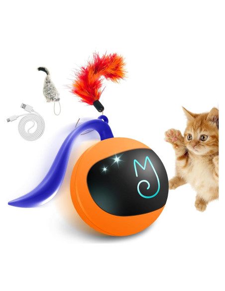 Juguete Interactivo para Gatos Migipaws Bola Rodante Naranja
