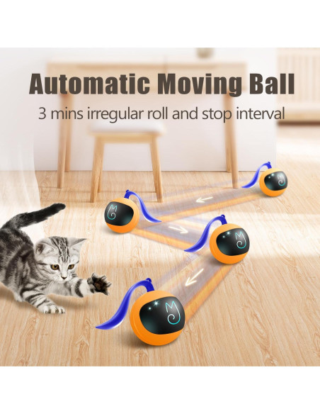 Juguete Interactivo para Gatos Migipaws Bola Rodante Naranja