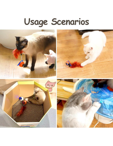 Juguete Interactivo para Gatos Migipaws Bola Rodante Naranja