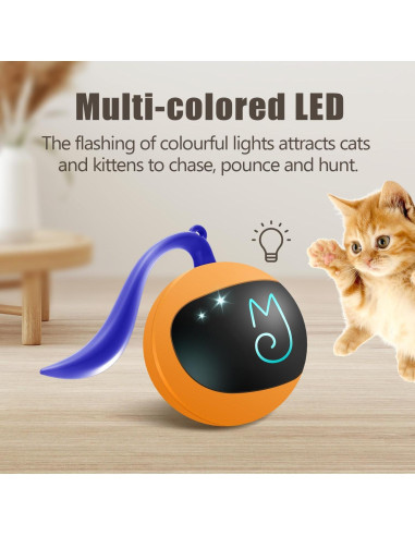 Juguete Interactivo para Gatos Migipaws Bola Rodante Naranja