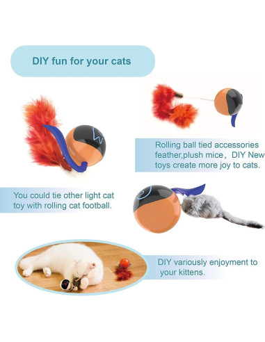 Juguete Interactivo para Gatos Migipaws Bola Rodante Naranja