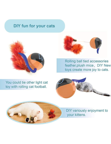 Juguete Interactivo para Gatos Migipaws Bola Rodante Naranja