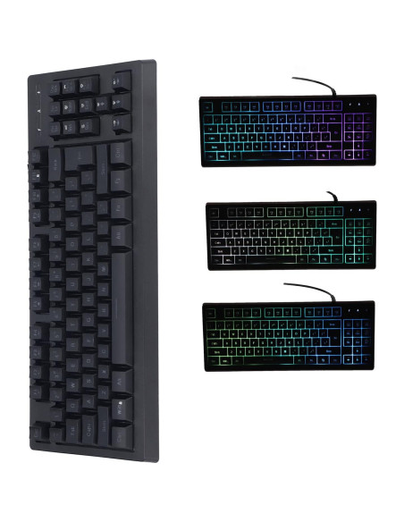 Teclado Gaming GOWENIC RGB USB Ergonómico 87 Teclas