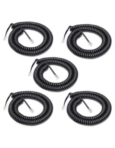 Cable de Teléfono Uvital RJ9 5 Pack 1.4m/8m Negro