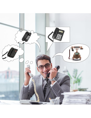 Cable de Teléfono Uvital RJ9 5 Pack 1.4m/8m Negro