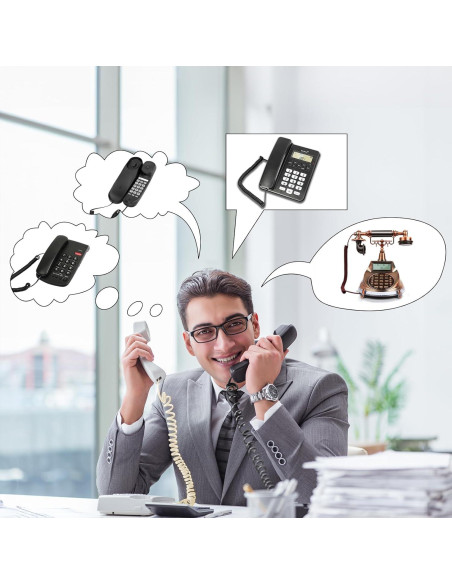 Cable de Teléfono Uvital RJ9 5 Pack 1.4m/8m Negro