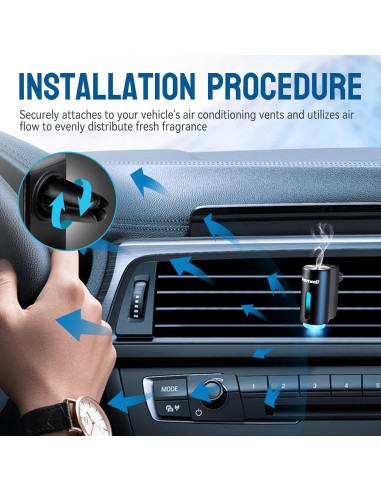 Ambientador de coche Featwell AROMA_DIFFUSER negro recargable