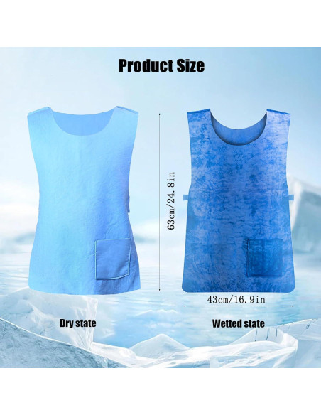 Chaleco Refrigerante PVA YCWF Ajustable 63x43 cm Azul