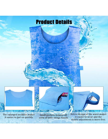Chaleco Refrigerante PVA YCWF Ajustable 63x43 cm Azul