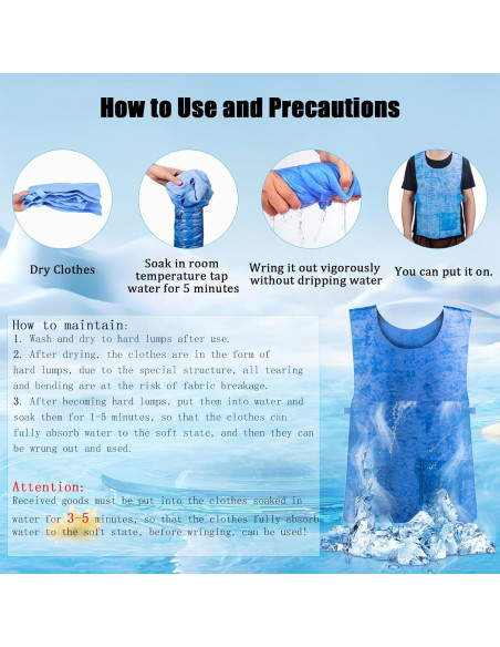 Chaleco Refrigerante PVA YCWF Ajustable 63x43 cm Azul