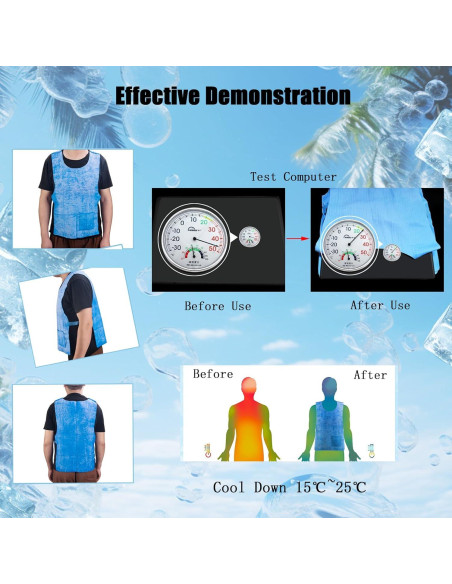 Chaleco Refrigerante PVA YCWF Ajustable 63x43 cm Azul