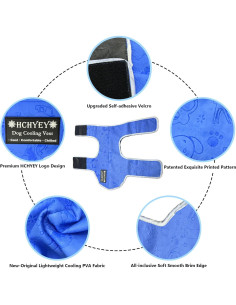Chaleco Refrigerante para Perros HCHYEY PVA Azul Tamaño S 2