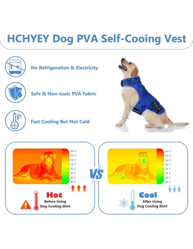 Chaleco Refrigerante para Perros HCHYEY PVA Azul Tamaño S