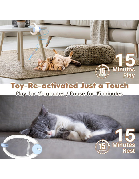 Juguete Interactivo para Gatos Bolpetizo con Ratones de Plumas