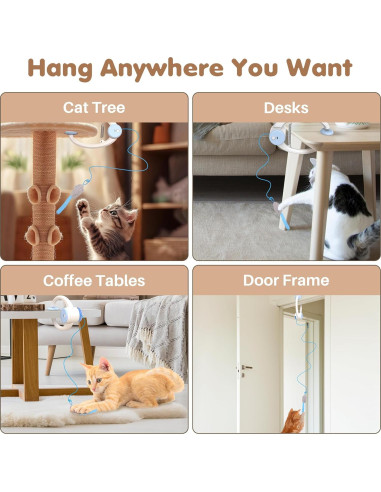 Juguete Interactivo para Gatos Bolpetizo con Ratones de Plumas