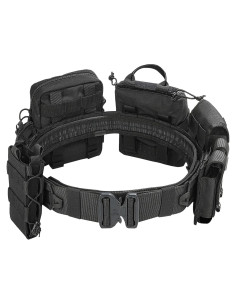 Cinturón Táctico YAKEDA 8 en 1 Ajustable Nylon Negro