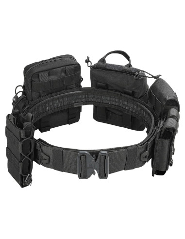 Cinturón Táctico YAKEDA 8 en 1 Ajustable Nylon Negro