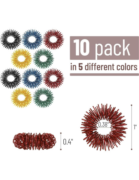 Anillos Sensoriales Espinosos Mr. Pen - Paquete de 10