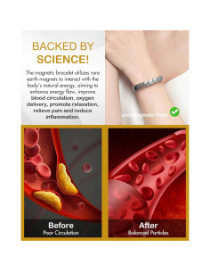 Pulsera Magnética Feraco Plata 2X Fuerza 22.1 cm 2