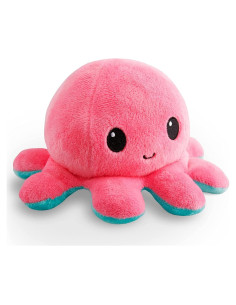 Pulpo de Peluche Reversible TeeTurtle Rosa y Aqua 10 cm