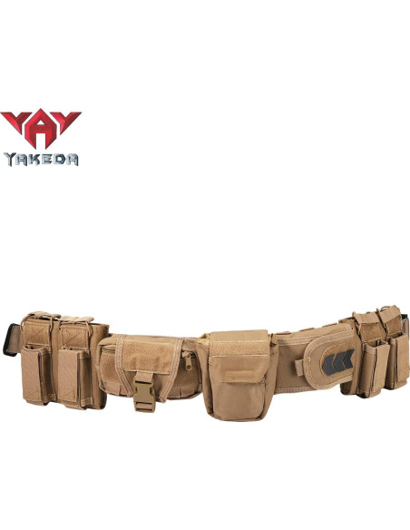 Cinturón Táctico YAKEDA 7 en 1 Ajustable Nylon Beige