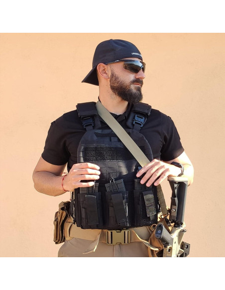 Cinturón Táctico YAKEDA 7 en 1 Ajustable Nylon Beige