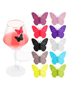 10 Marcadores de Copas de Vino de Silicona CIATBYYJ Multicolores