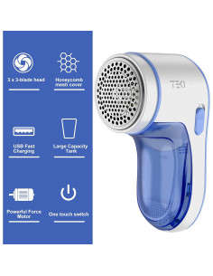 Raspador de Pelusa TEKI Recargable con 2 Cuchillas 2
