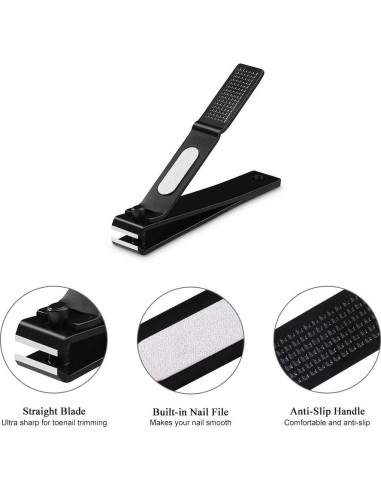 Juego de Cortauñas HAWATOUR Negro con Caja de Almacenaje