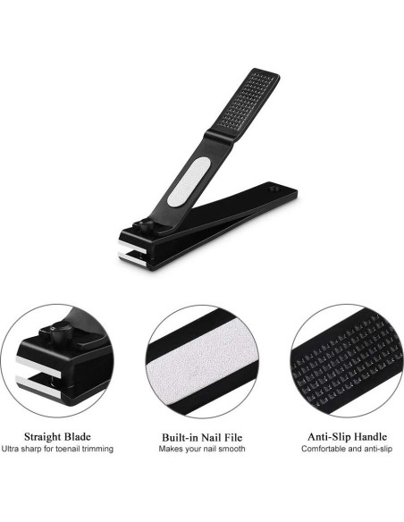 Juego de Cortauñas HAWATOUR Negro con Caja de Almacenaje