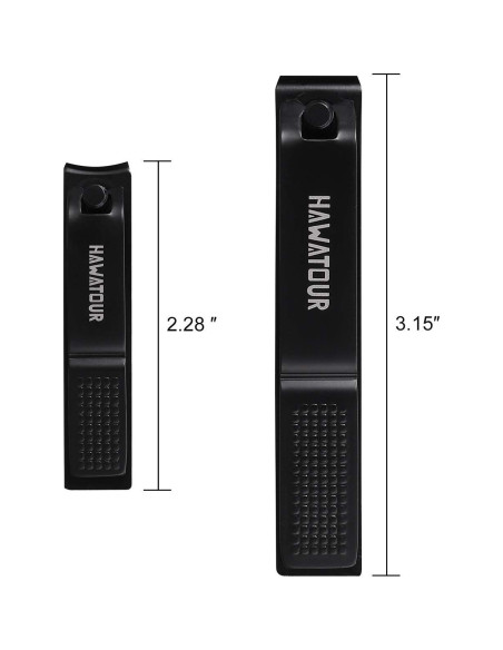 Juego de Cortauñas HAWATOUR Negro con Caja de Almacenaje