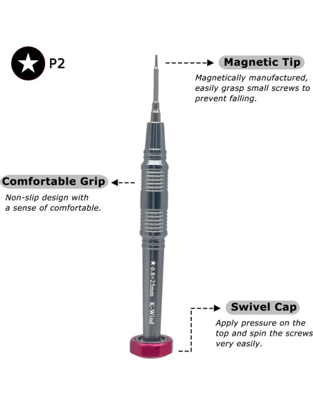 Destornillador Pentalobe P2 Kannony Wind 0.8mm Magnético