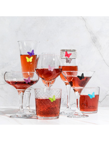 10 Marcadores de Copas de Vino de Silicona CIATBYYJ Multicolores
