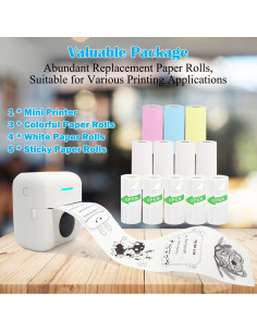 Impresora Mini Portátil Vicbear MP Sin Tinta 12 Rollos 2