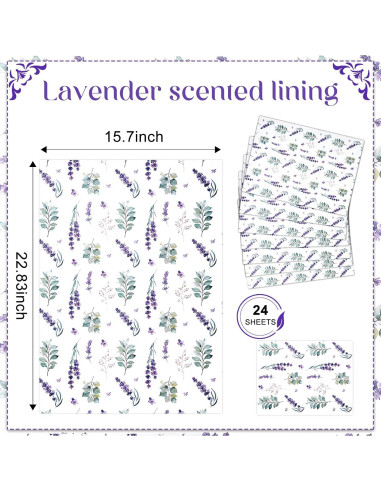 Forros Aromatizados para Cajones Geelin 24 Hojas Lavanda