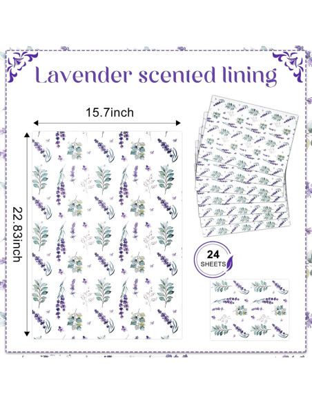Forros Aromatizados para Cajones Geelin 24 Hojas Lavanda
