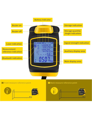 Medidor de cinta láser 4 en 1 SUNHAIXIA 40m + 5m AutoLock