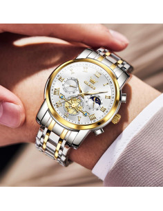 Reloj OLEVS para Hombres Acero Inoxidable Impermeable 2