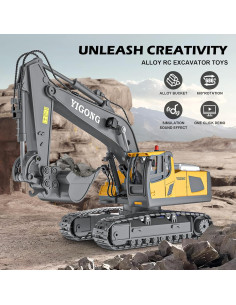 Excavadora RC CANKETEC 1:20 Recargable 11 Canales con Luz 2