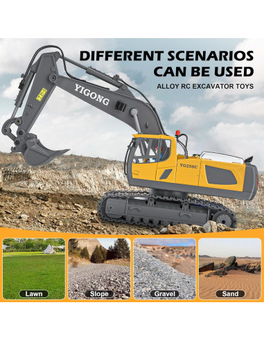 Excavadora RC CANKETEC 1:20 Recargable 11 Canales con Luz