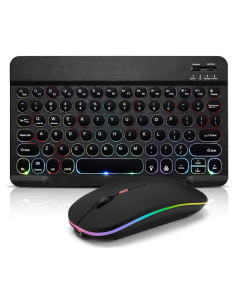 Teclado y Ratón Bluetooth Guiheng Mini Inalámbrico Negro