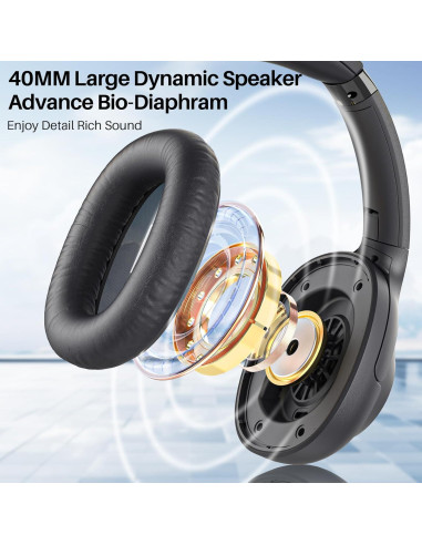 Auriculares Bluetooth Lavales E500Pro ANC 90h Negro