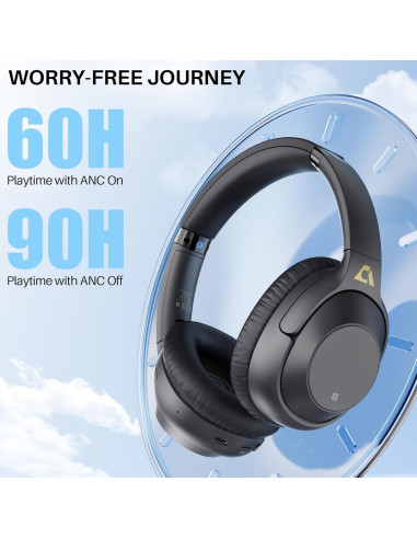 Auriculares Bluetooth Lavales E500Pro ANC 90h Negro