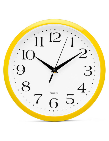 Reloj de Pared Amarillo Bernhard 25,4 cm Silencioso Cuarzo