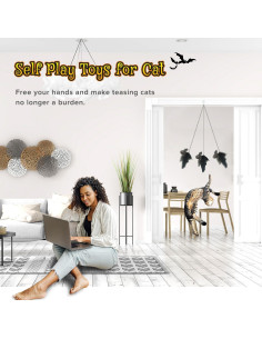 LEWISER Juguete Interactivo para Gatos Murciélago Aleteante 2