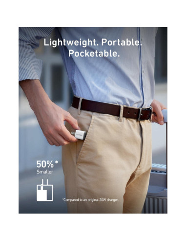Cargador USB C 20W Anker 511 Nano con Cable 1.83m