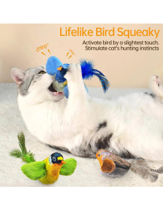 Juguete Interactivo para Gatos - Pájaro Chirriante Chroma 2