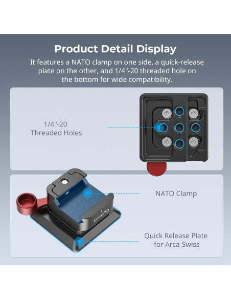 Abrazadera NATO PequeñoRig MD4857 Placa Arca-Swiss Ligera